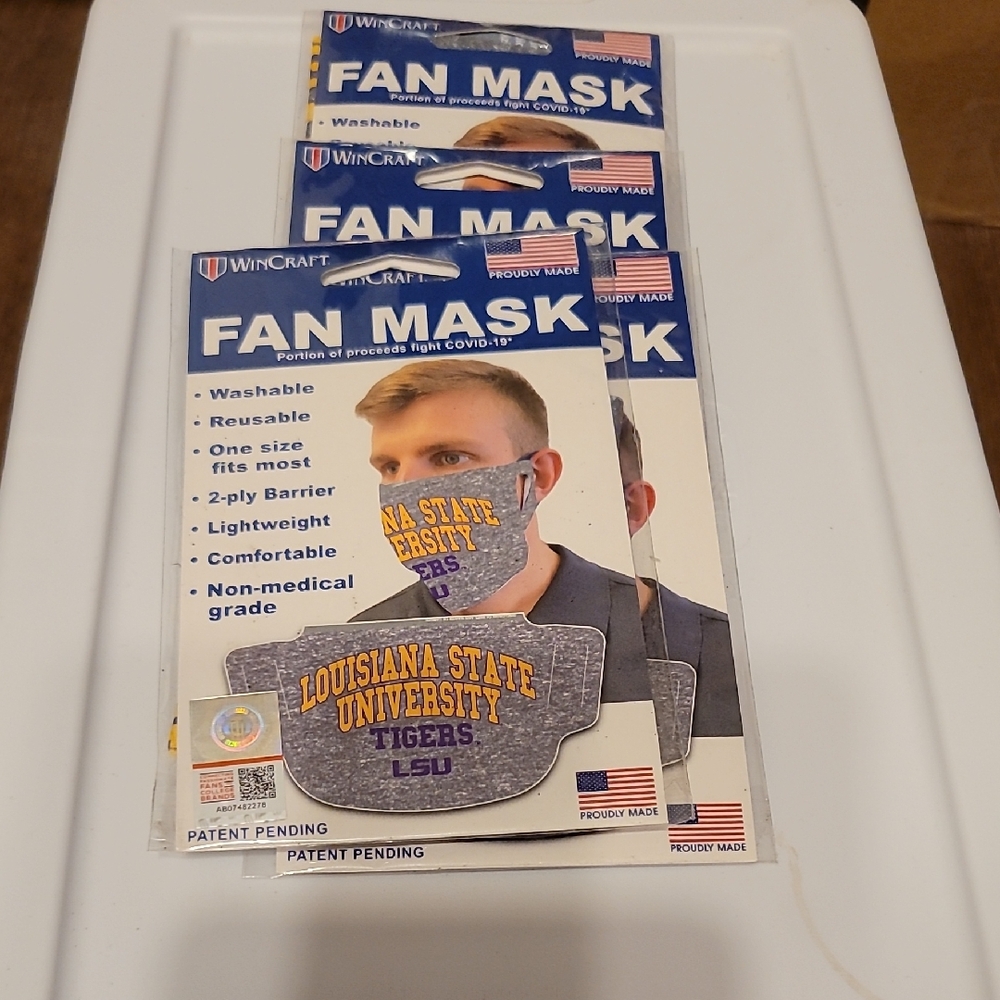 4x Wincraft LSU Fan Mask in Gray with Purple and Gold